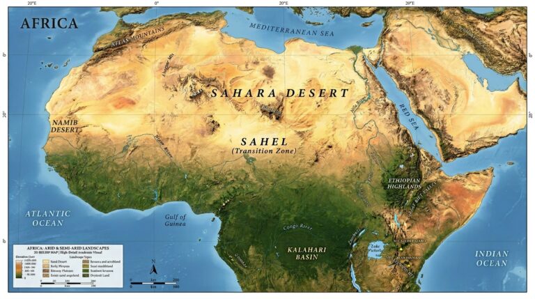 Deserts and Semi-Arid Regions of Africa 5 3d shaded relief map africa 68e2468fad