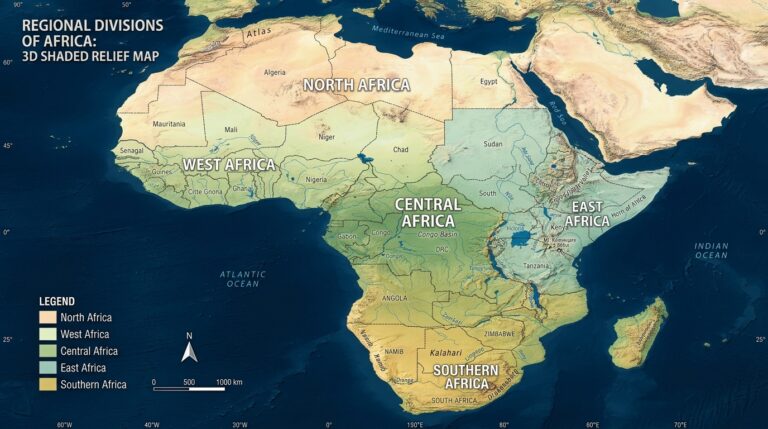 Regional Division of Africa 9 3d shaded relief map africa c92e058a33