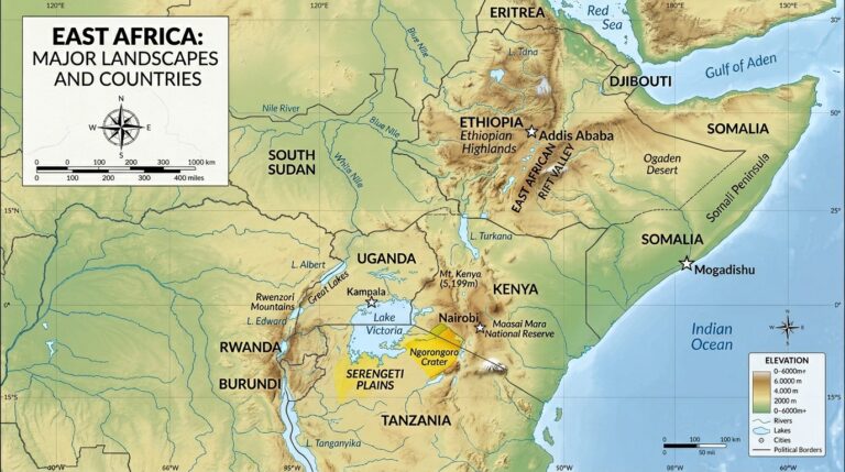 East africa map major landscapes de23ee81f1