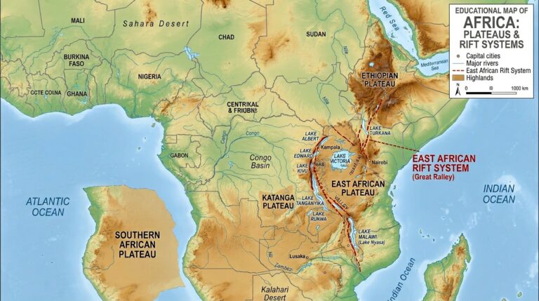 Map of africa plateaus rift f4c1e742df