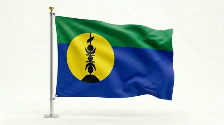 New Caledonia flag waving 202604100921