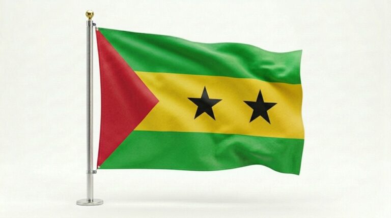 Sao Tome and Principe flag waving 202604081819