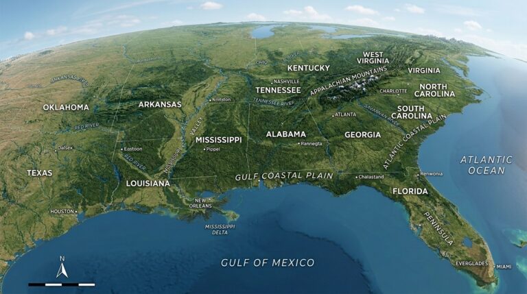 The Southern United States: A Land of Contrasts and Traditions 5 3D map Southern 202603201649