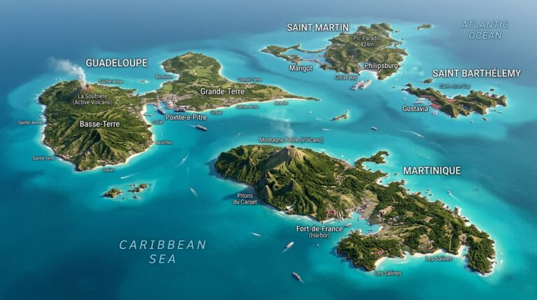 France’s Overseas Territories and Departments in the Caribbean 7 3D map of 202603201823