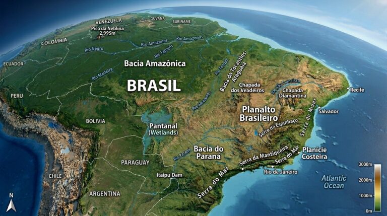 Brazil as a Geographic Region of South America 5 3D map of 202603211900