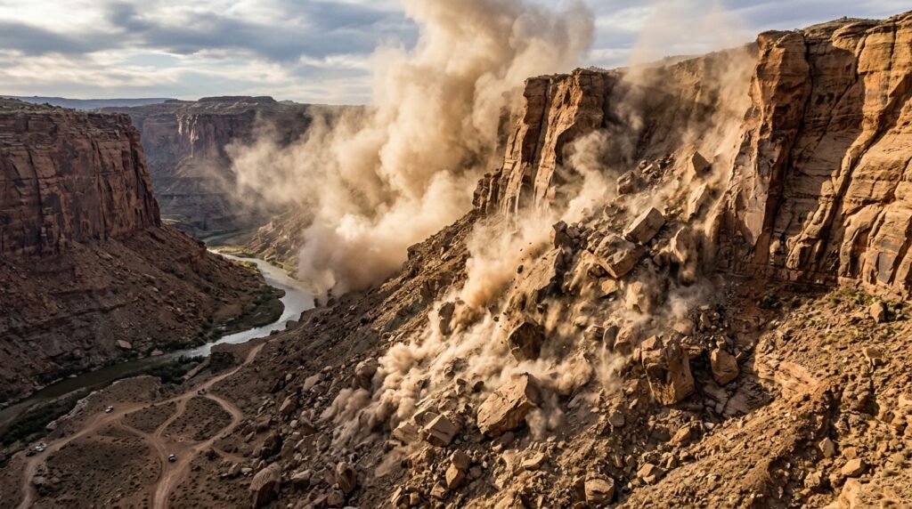 Canyons as Natural Laboratories: Unlocking Earth’s History 11 Canyon rockfall and landslide 202605211051