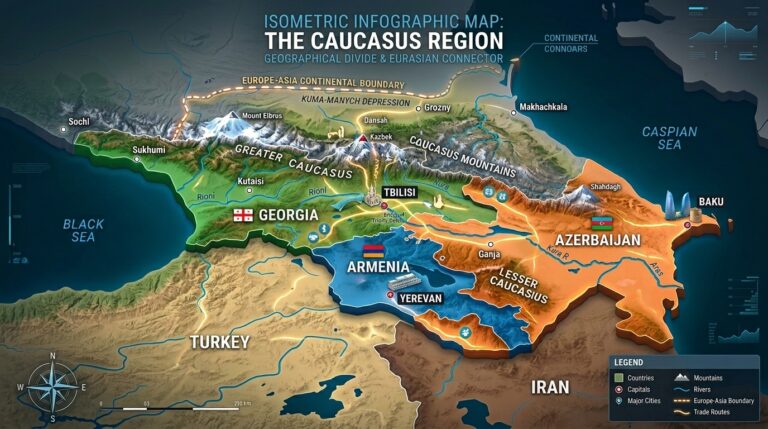 The Caucasus: Where Europe Meets Asia 8 Caucasus map infographic 202603181512