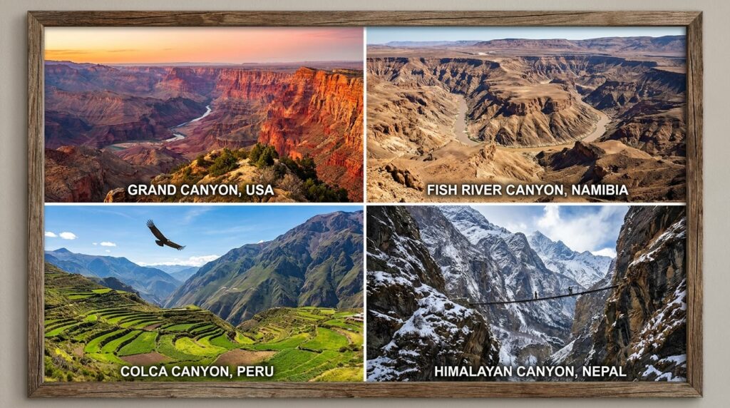 How Weathering, Erosion, Rivers, and Time Shape Landscapes 10 Collage of famous canyons landsc… 202605191832