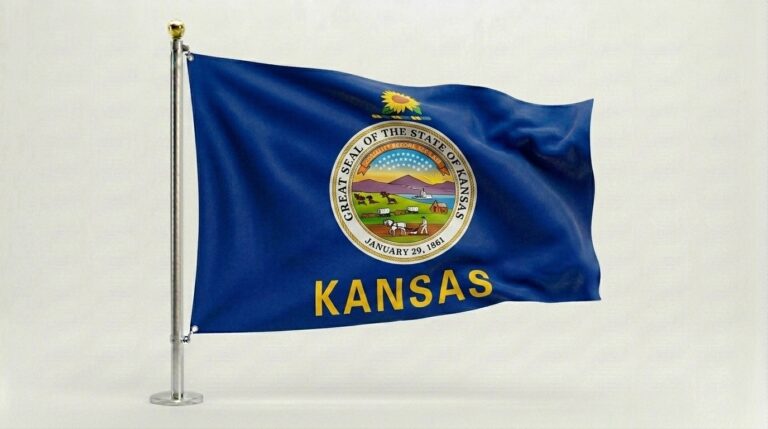 Kansas flag waving 202604112303
