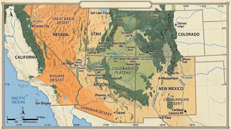 The American Southwest: Deserts, Canyons, and Indigenous Heritage 4 Map of American 202603201644