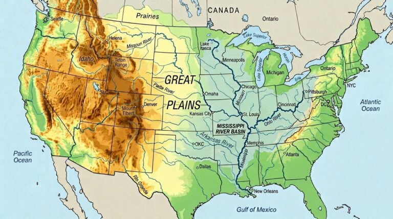 Rivers and Lakes in the Formation of North America’s Physiographic Regions 5 Map rivers flow 202603191928