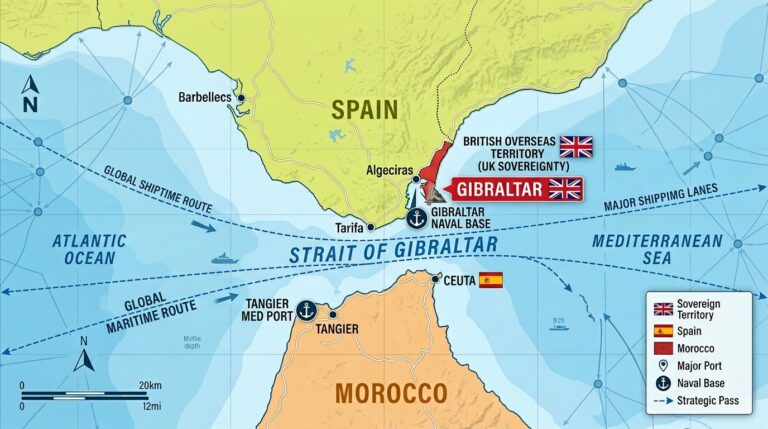 Gibraltar: A British Territory at the Southern Tip of Europe 5 Map showing Gibraltar 202603181650