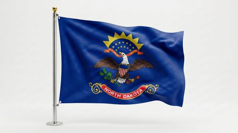 North Dakota flag waving 202604112126