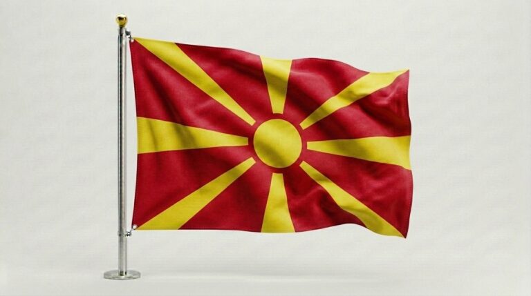North Macedonia 6 North Macedonia flag waving 202604111425