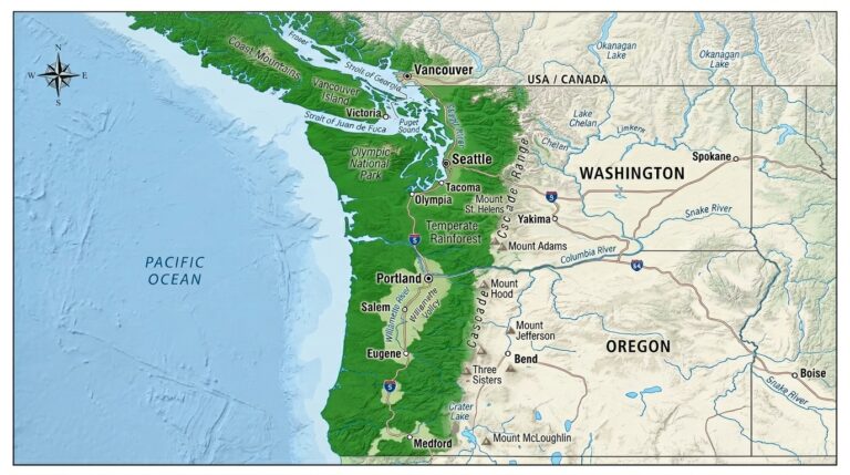 The Pacific Northwest: Rainforests, Mountains, and Coastal Beauty 1 Pacific Northwest map 202603201633