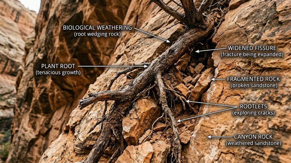 The Anatomy of a Canyon: Understanding Canyon Walls, Floors, and Rock Layers 11 Plant roots growing through rock 202605201720