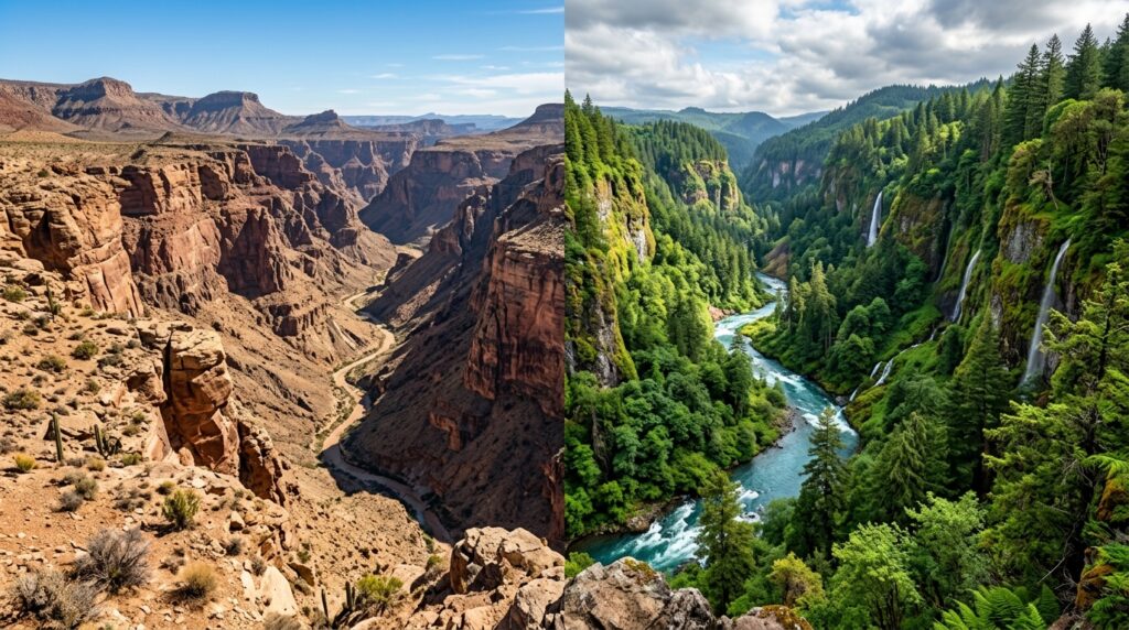 Split landscape desert humid canyon 202605220718