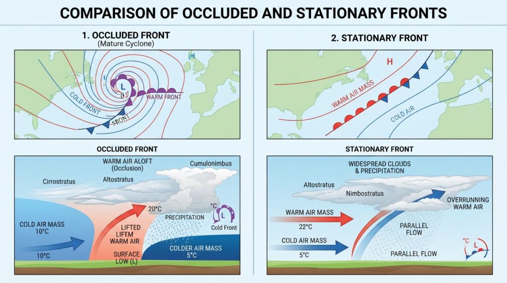 Fronts : Cold, Warm, Occluded & Stationary 4 Comparing occluded and stationar… 202608230726