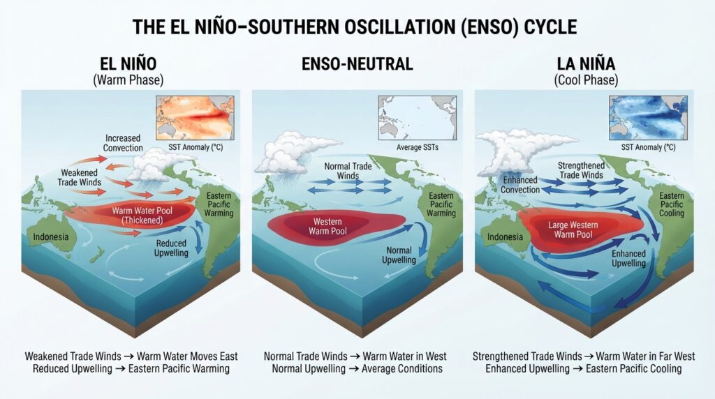 El Nino phases comparison diagram 202608261253