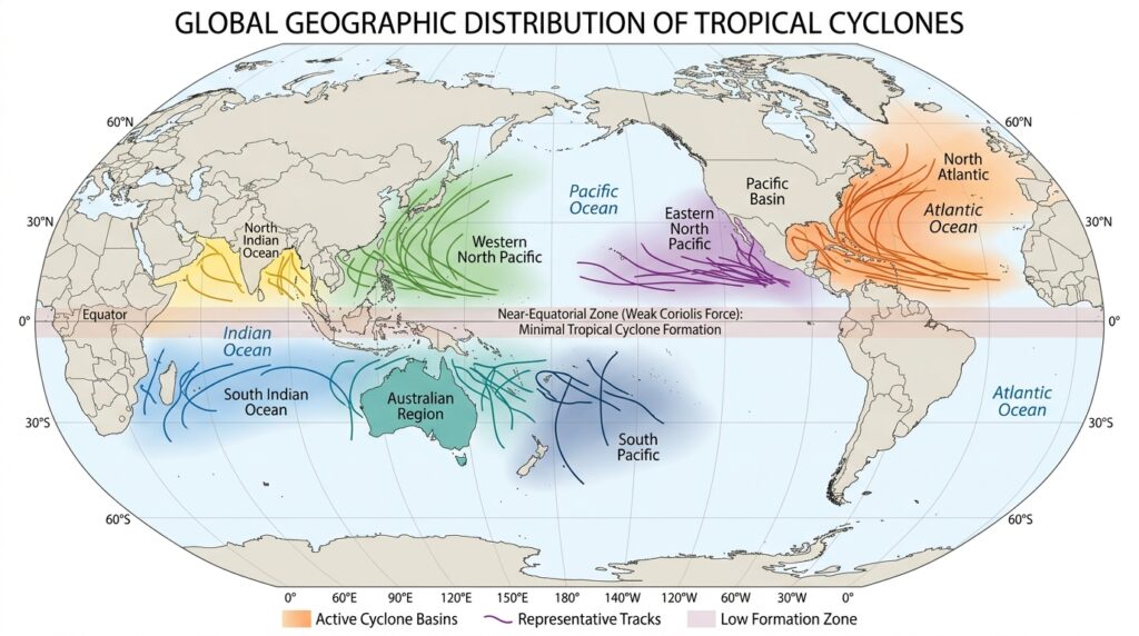 How Hurricanes Form (Tropical Cyclones) 6 Map showing tropical cyclone dis… 202608271429