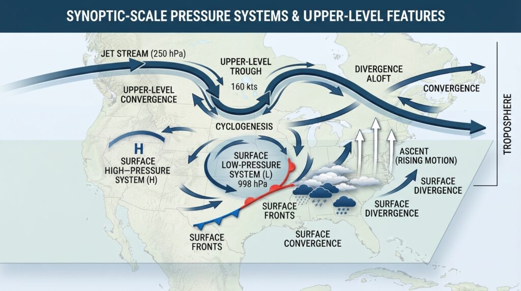 Severe Weather Prediction Using Synoptic Meteorology 2 Meteorology diagram showing pres… 202608271054