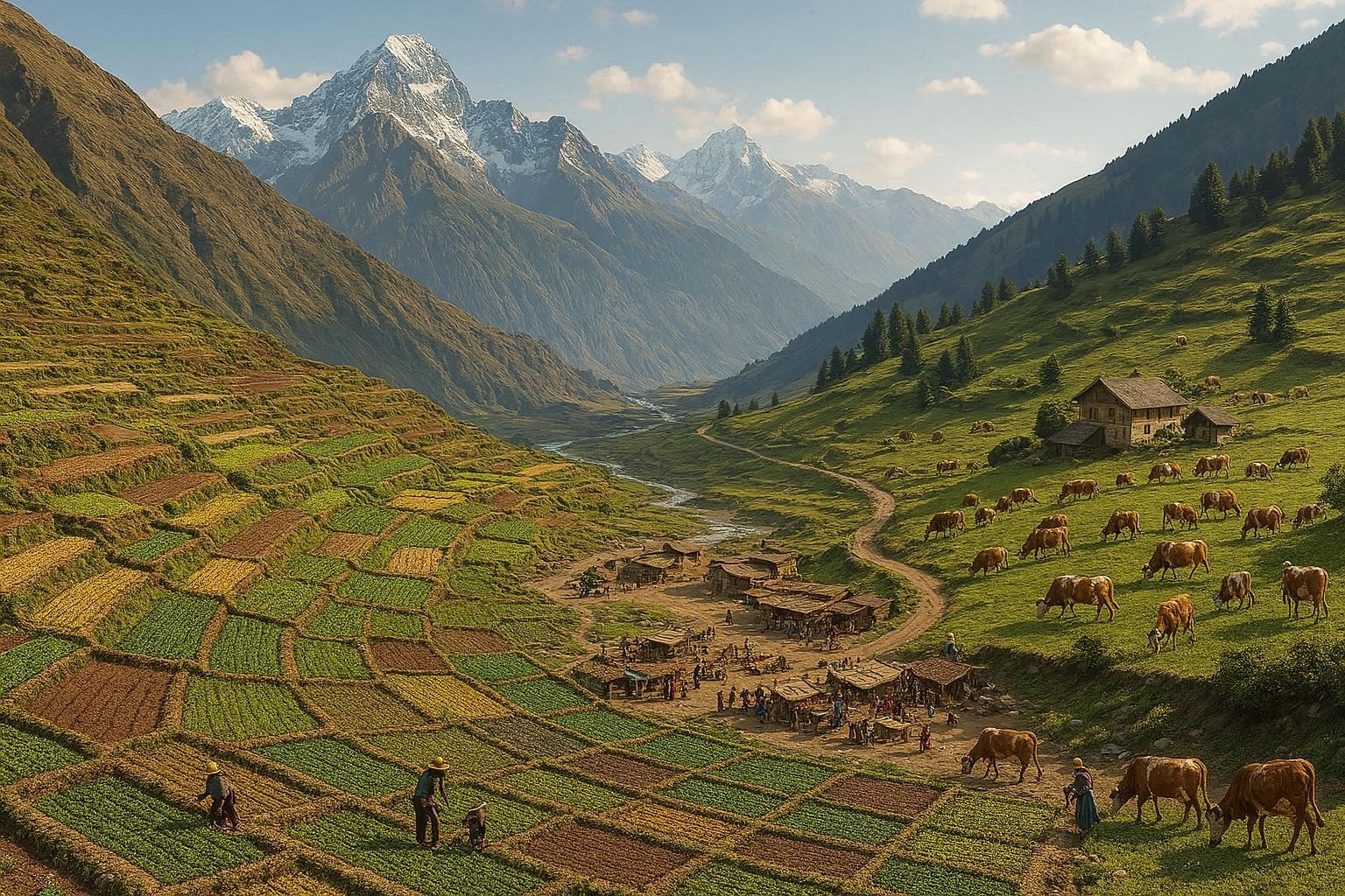 Mountain Economies: Agriculture, Resources, and Trade