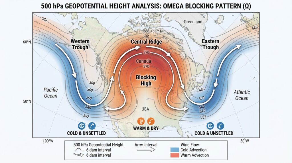Omega blocking pattern weather map 202608251709