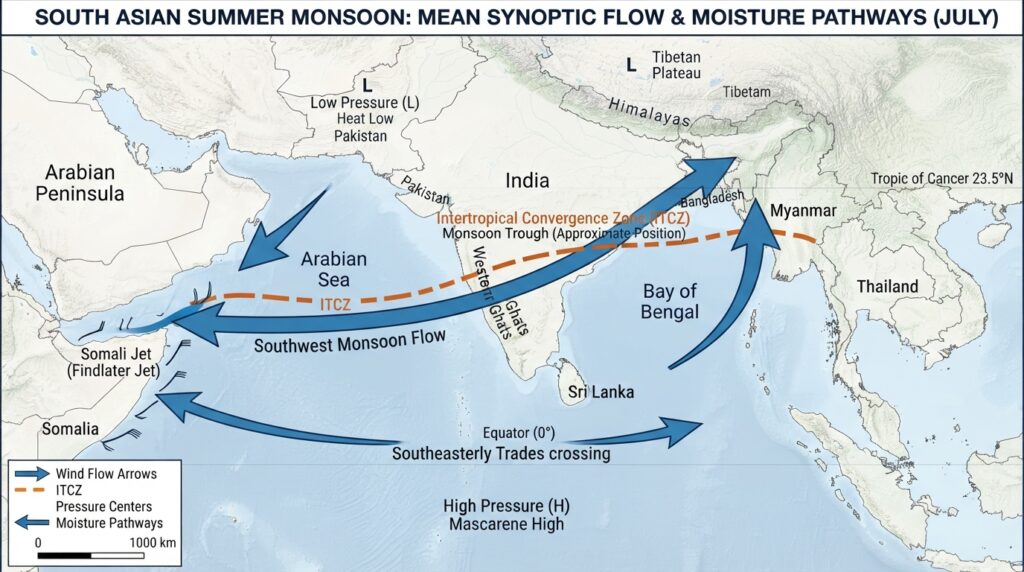 South Asian summer monsoon map 202608261106