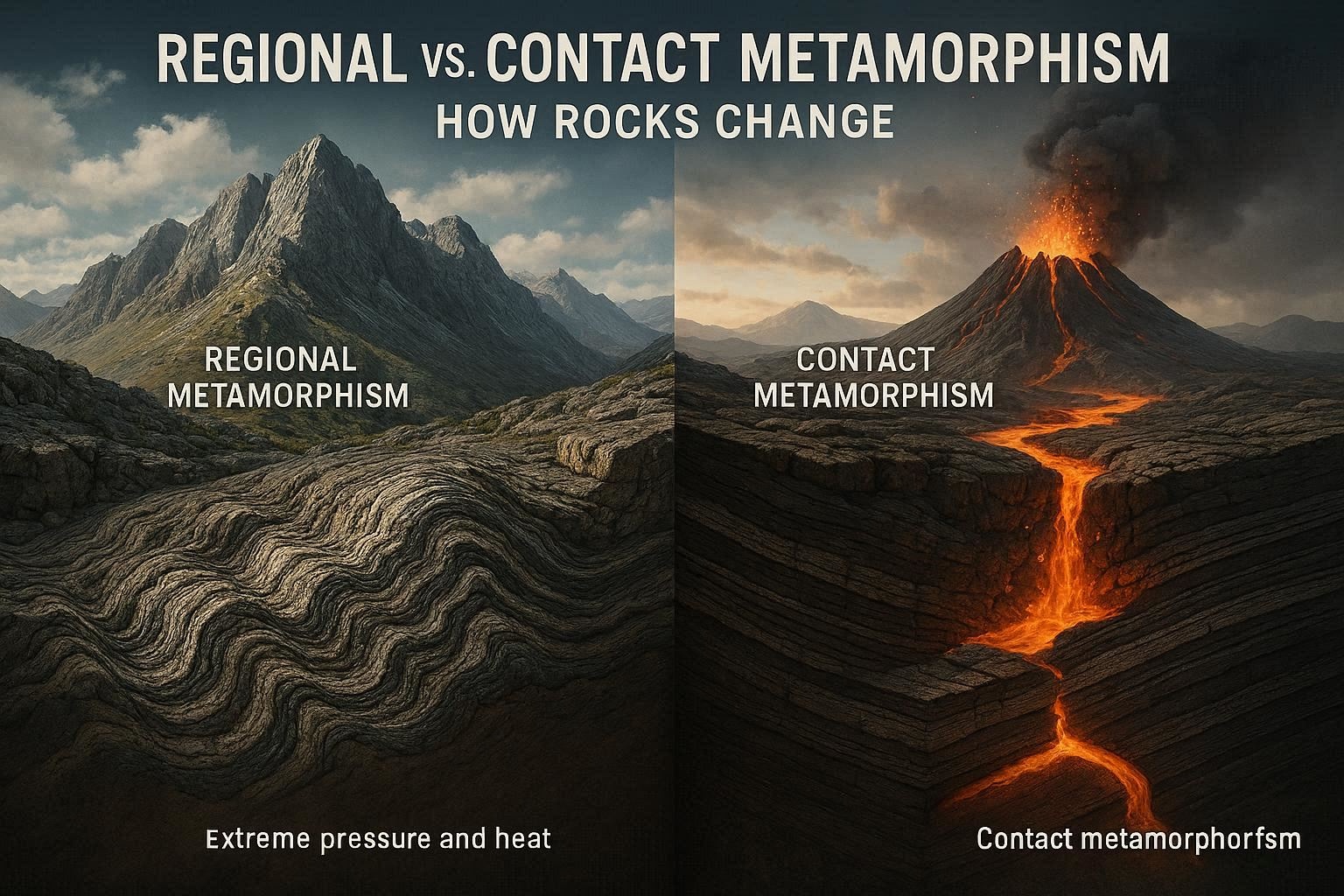 Regional vs. Contact Metamorphism: How Rocks Change - geographyclassroom