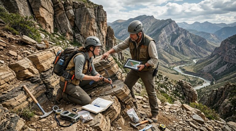 Geologists working in field labs e593c94ead